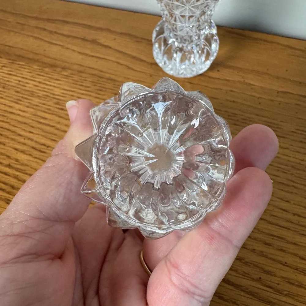 Princess House Made by Fostoria 24% Lead Crystal Bud Vases‎ Set of 2